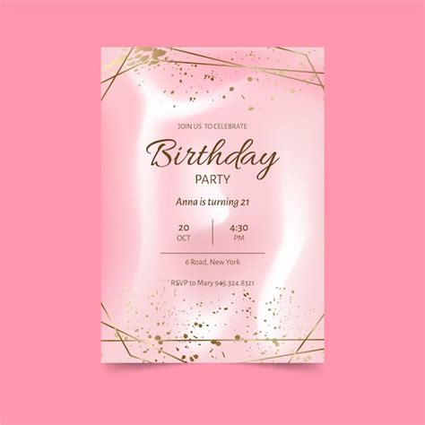 birthday invitation pink